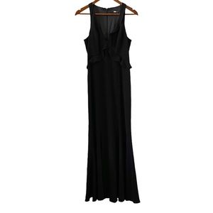 Jay Godfrey Joseph Asymmetric Ruffle Maxi Dress/Gown In Black Size 2